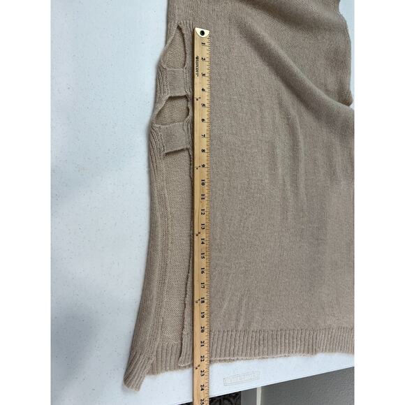 Saks Fifth Avenue Women Cowl Neck Open Side Tunic Sweater Vest Beige‎ S Capsule - Picture 15 of 16